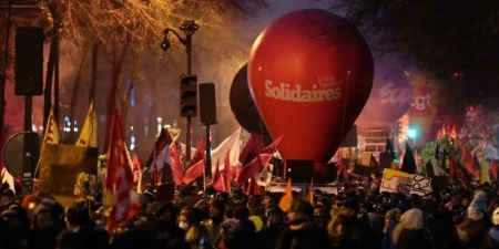 В Париже состоялись акции протеста членов профсоюзов