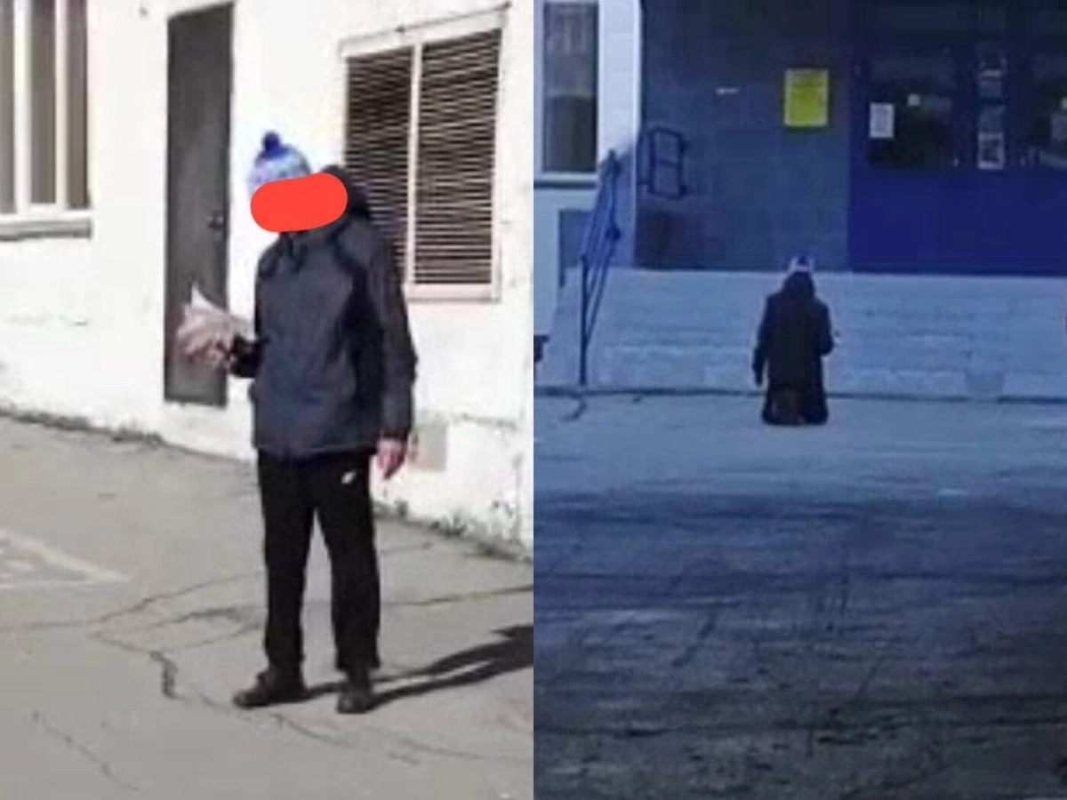 Житель Новосибирска напугал детей у школы, став на колени с фотографией ребёнка