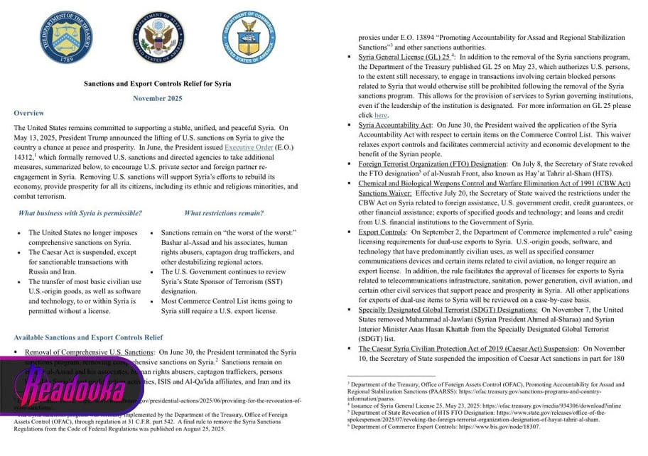 США приостановили санкции против Сирии на полгода